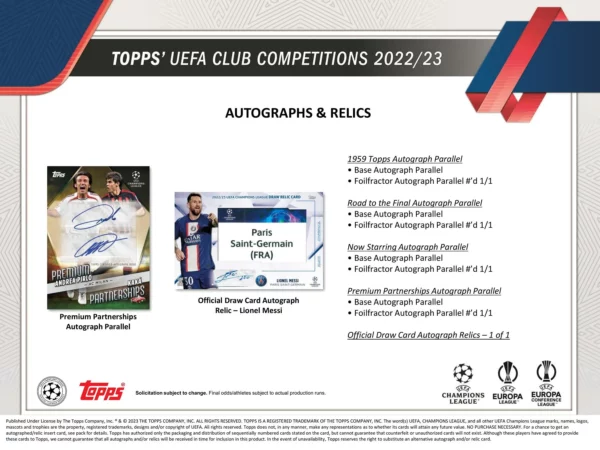 2022/23 Topps UEFA Club Competitions Soccer Hobby Box - Image 3