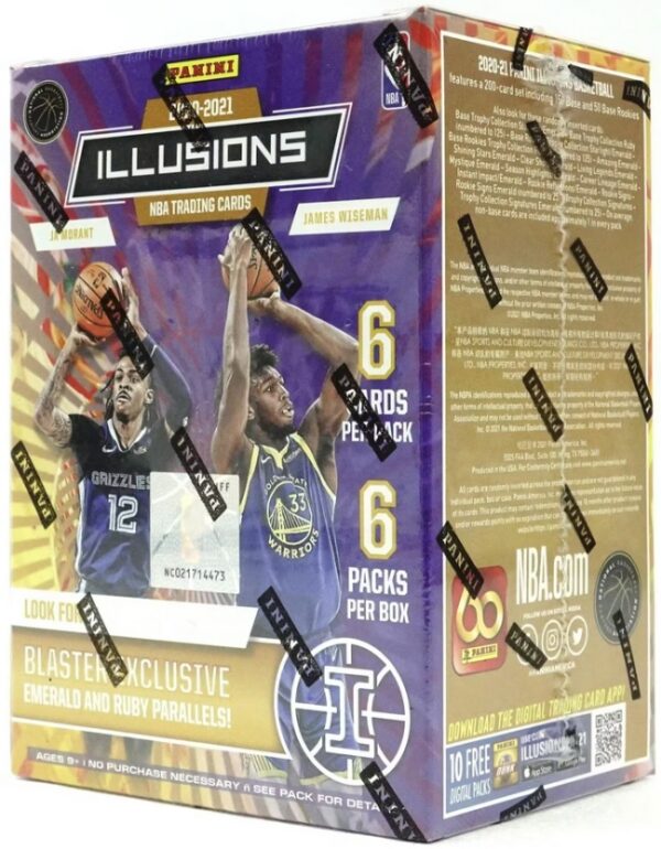 2020/21 Panini Illusions Basketball 6-Pack Blaster Box (Emerald and Ruby Parallels!)