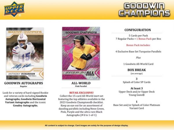 2023 Upper Deck Goodwin Champions 8-Pack Blaster Box - Image 5