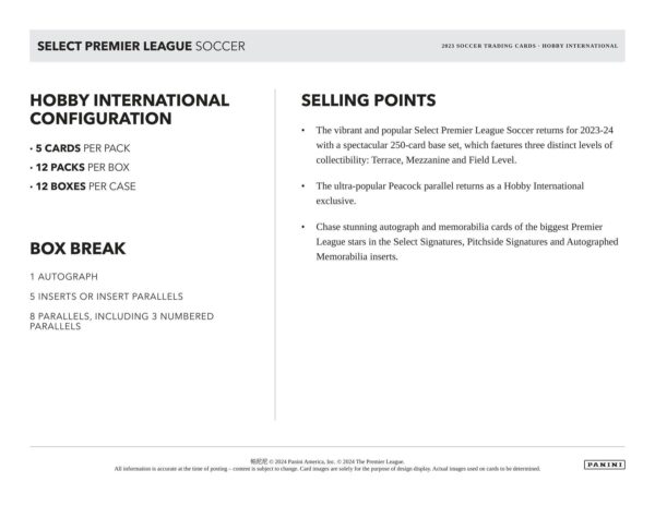 2023/24 Panini Select EPL Soccer International Hobby Box - Image 6