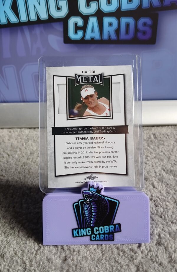 2016 Leaf Metal Tennis Timea Babos Auto Autograph - Image 2