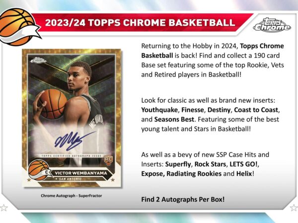 2023/24 Topps Chrome Basketball Hobby Box - Image 3