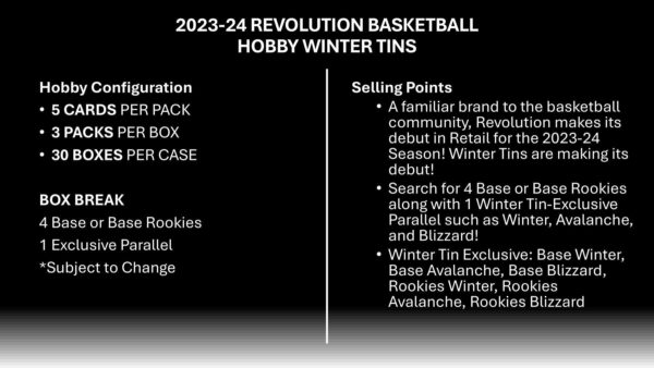 2023/24 Panini Revolution Basketball Winter Tin - Image 5