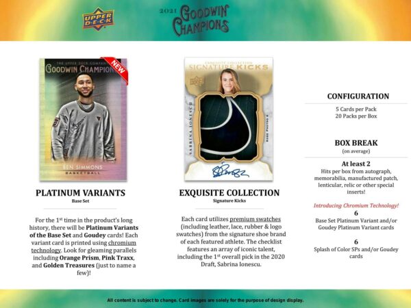 2021 Upper Deck Goodwin Champions CDD Exclusive Hobby Box - Image 7