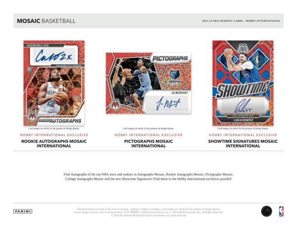 2023/24 Panini Mosaic Basketball International Hobby Box - Image 5