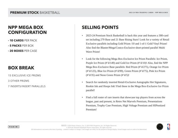2023/24 Panini Premium Stock Basketball Mega Box - Image 6