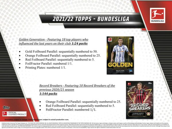 2021/22 Topps Bundesliga Soccer Hobby Box - Image 9