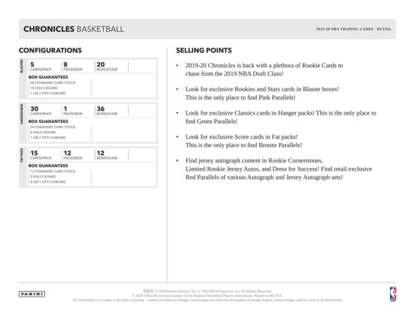 2019/20 Panini Chronicles Basketball Hanger Box - Image 7