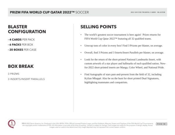 2022 Panini Prizm World Cup Soccer Blaster Box - Image 5