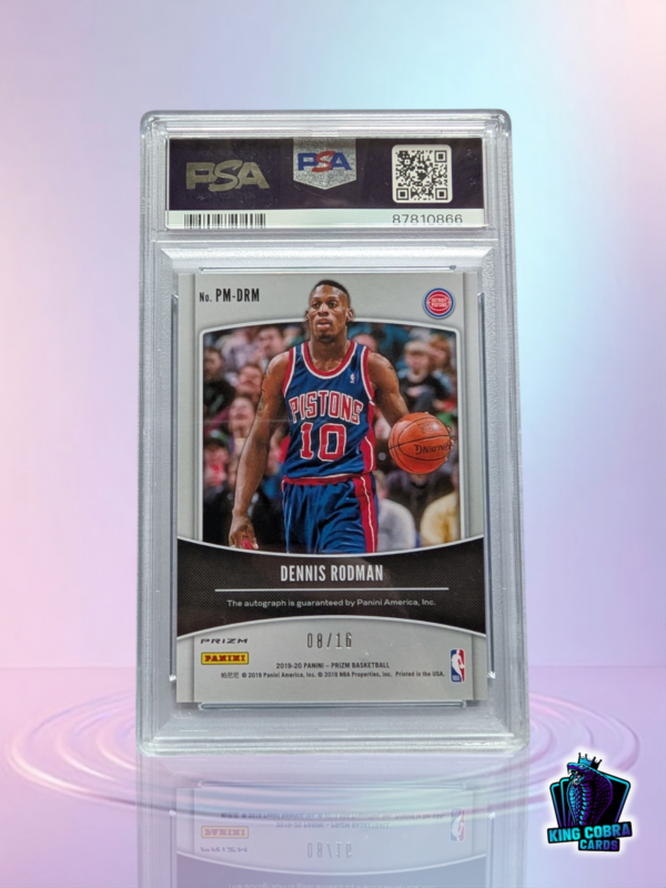 2019 Panini Prizm Dennis Rodman Penmanship Green Ice /16 - Image 2