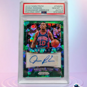 2019 Panini Prizm Dennis Rodman Penmanship Green Ice /16