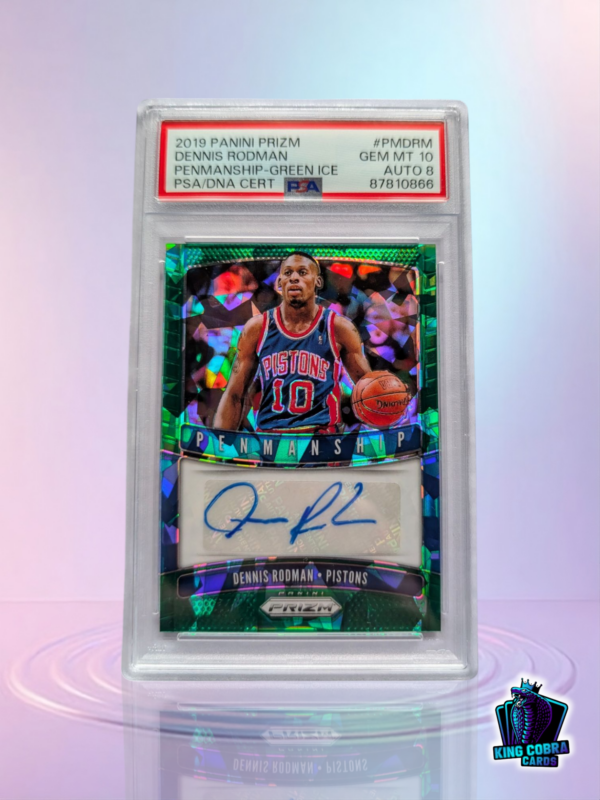 2019 Panini Prizm Dennis Rodman Penmanship Green Ice /16