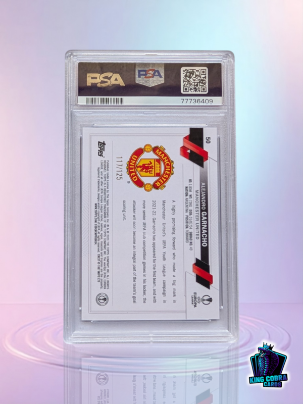 2022-23 Topps UEFA CC Alejandro Garnacho Blue Inferno Foil /125 - Image 2