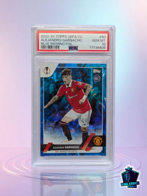 2022-23 Topps UEFA CC Alejandro Garnacho Blue Inferno Foil /125