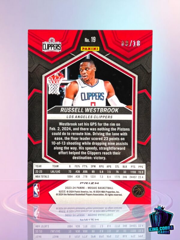 2023-24 Panini Mosaic Russel Westbrook /18 - Image 2