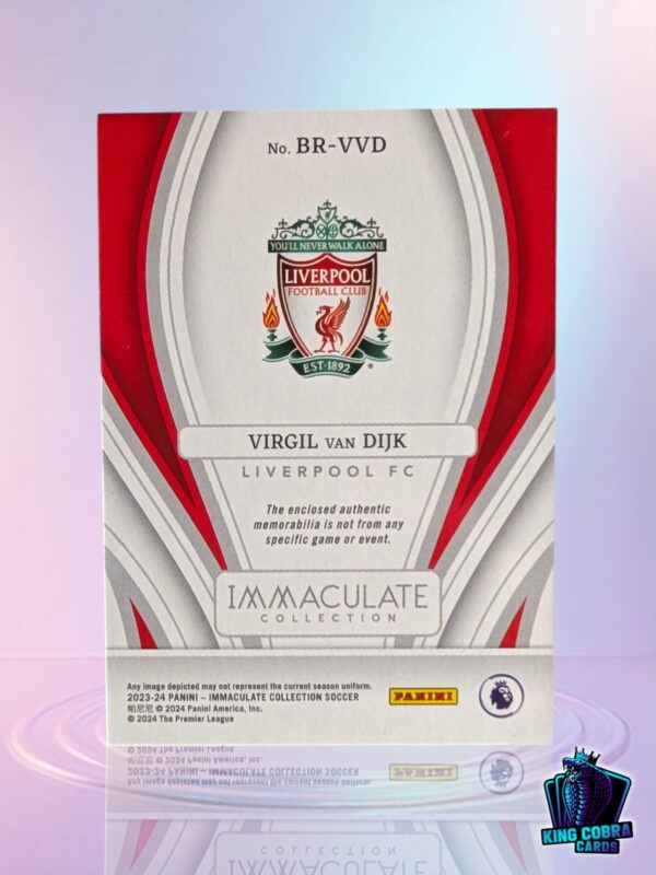 2023-24 Panini Immaculate Brilliance Virgil Van Dijk - Liverpool /49 - Image 2