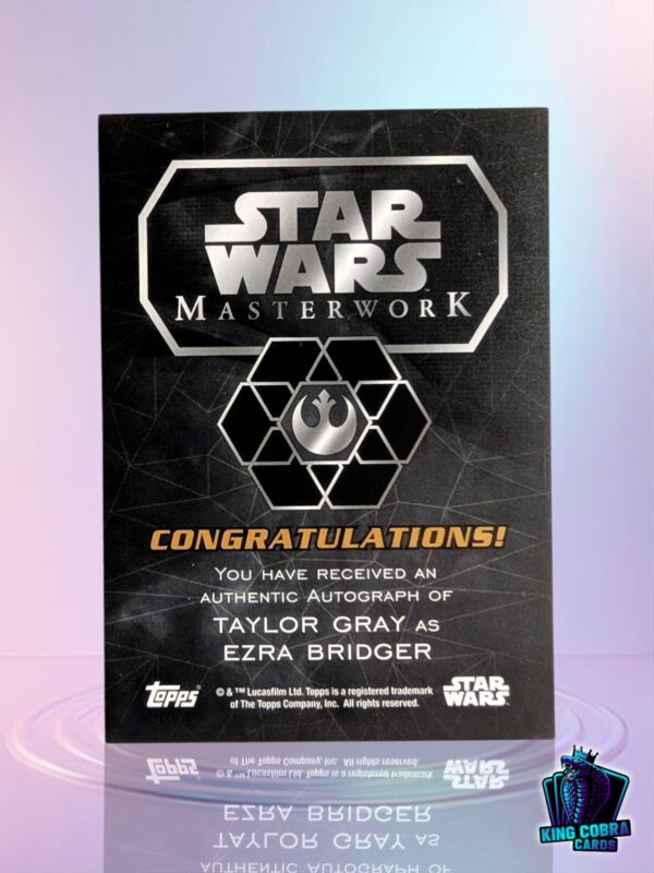 2016 Topps Masterwork Ezra Bridger - Taylor Gray /10 - Image 2