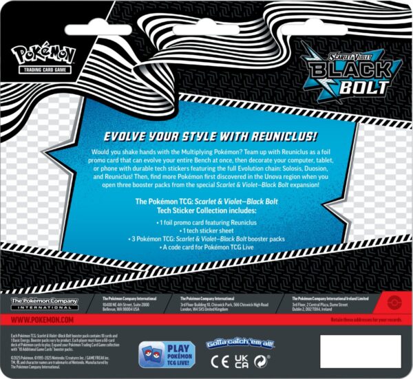 Pokémon TCG: Black Bolt - Tech Sticker Collection - Image 2