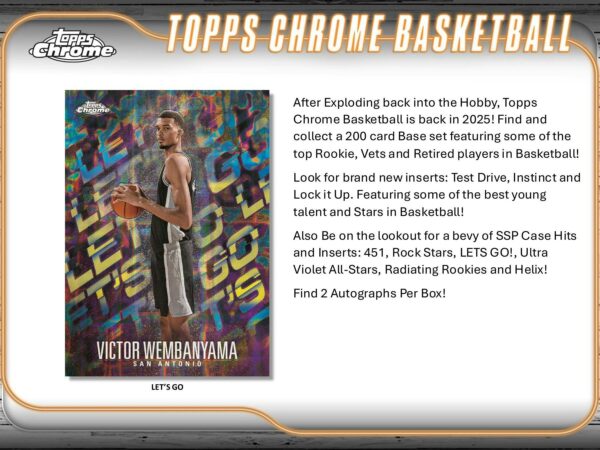 2024/25 Topps Chrome Basketball Hobby Box - Image 3
