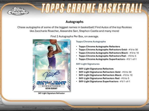 2024/25 Topps Chrome Basketball Hobby Box - Image 8