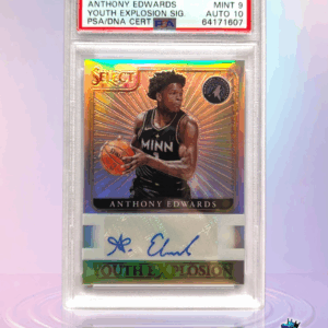 2020 Panini Select Anthony Edwards Youth Explosion Sig. PSA 9 AUTO 10