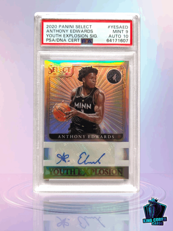 2020 Panini Select Anthony Edwards Youth Explosion Sig. PSA 9 AUTO 10