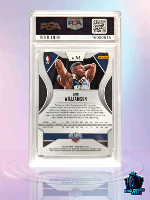 2019 Panini Prizm Zion Williamson PSA 10 - Image 2