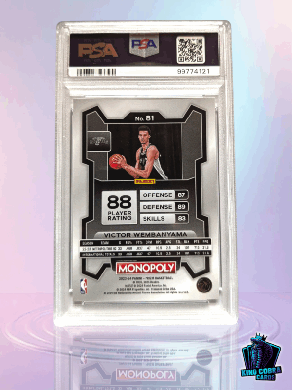 2023 Panini Prizm Monopoly Victor Wembanyama PSA 10 - Image 2