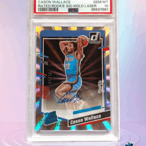 2023 Panini Donruss Cason Wallace Rated Rookie Sig-Holo Laser /99 PSA 10