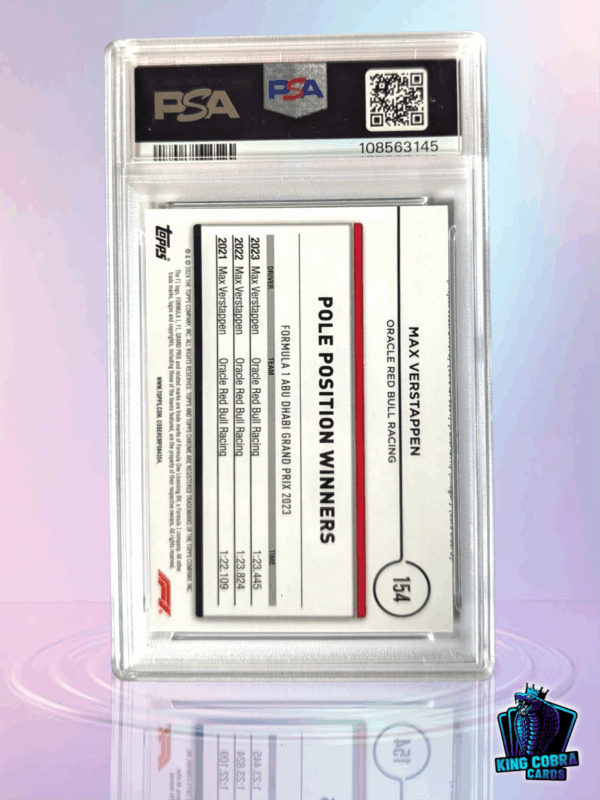 2024 Topps Chrome F1 Logofractor Max Verstappen Green /99 PSA 9 - Image 2
