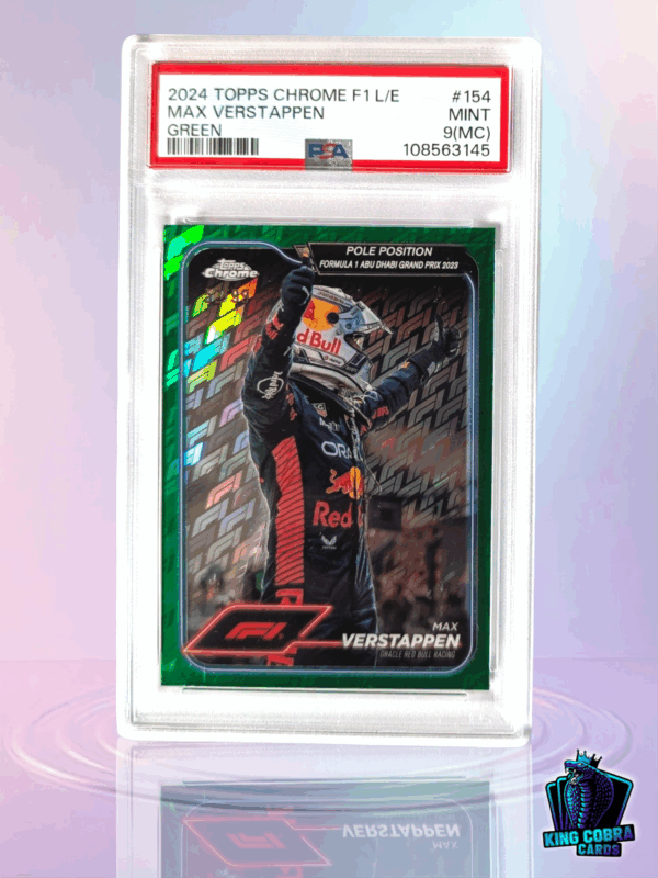 2024 Topps Chrome F1 Logofractor Max Verstappen Green /99 PSA 9