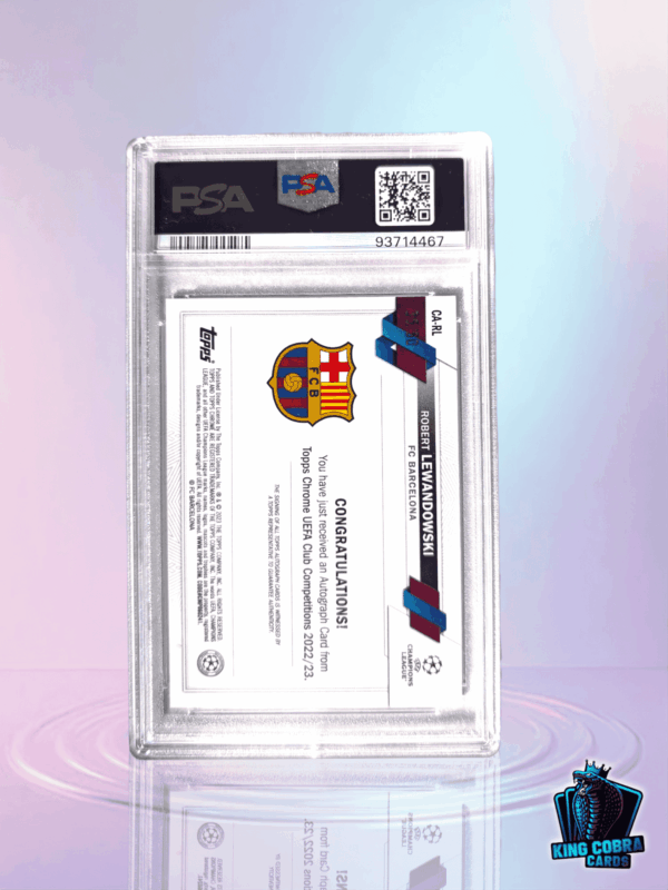 2022-23 Topps Chrome UCC Robert Lewandowski Chrome Auto - Gold Ref. /50 PSA 10 - Image 2