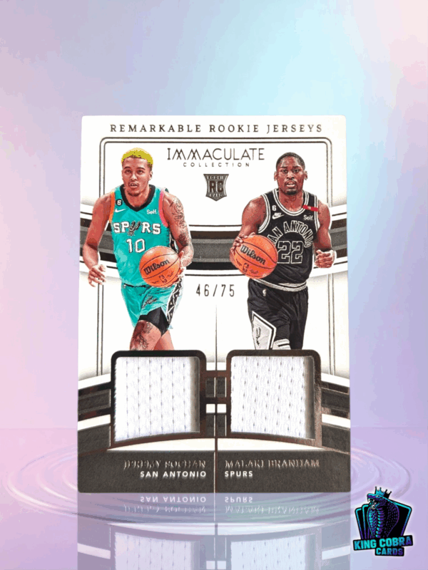 2022-23 Immaculate - Jeremy Sochan / Malaki Branham Remarkable Rookie Jersey RC /75