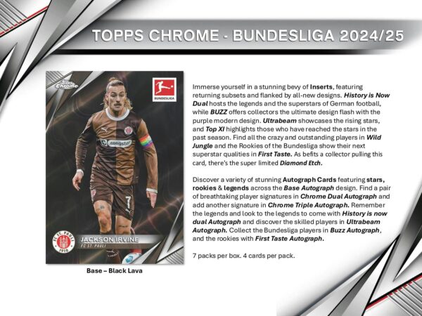 2024/25 Topps Chrome Bundesliga Soccer 7-Pack Blaster Box - Image 4