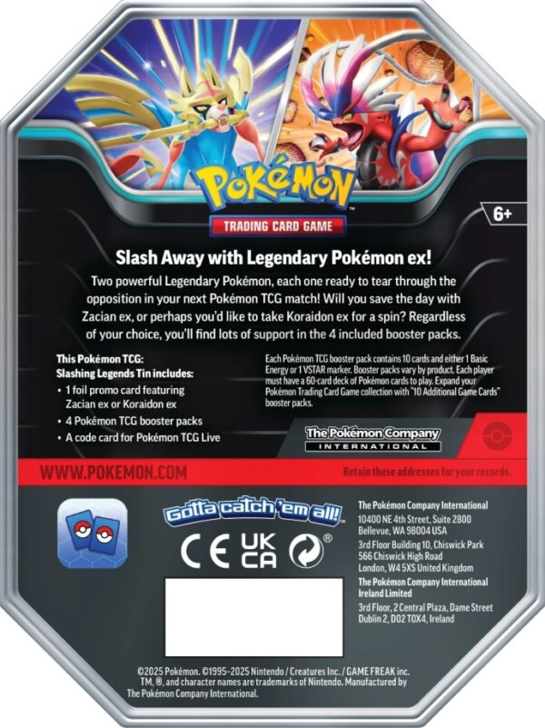Pokemon TCG: Slashing Legends EX Tin – Zacian - Image 2