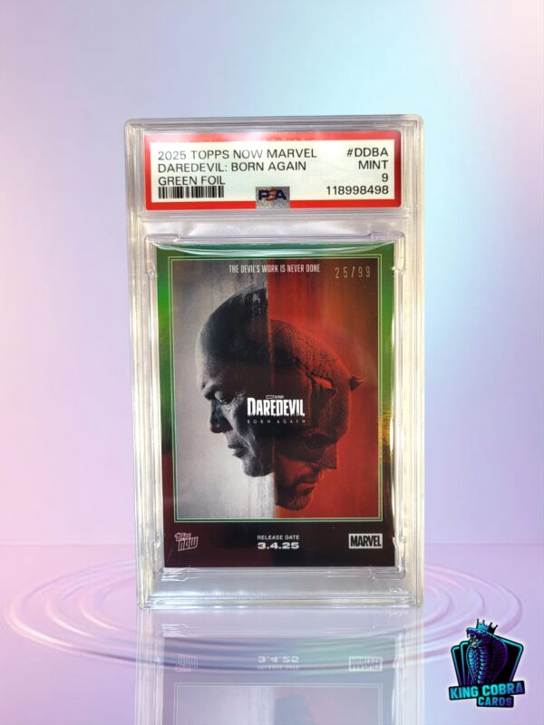 2025 Topps Now Marvel Daredevil : Born Again Green Foil /99 PSA 9