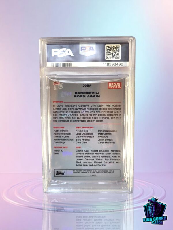 2025 Topps Now Marvel Daredevil : Born Again Green Foil /99 PSA 9 - Image 2