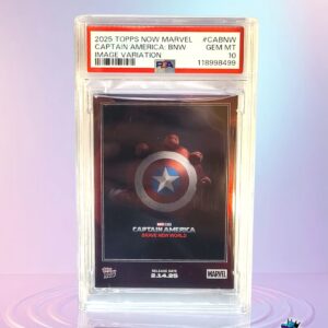 2025 Topps Now Marvel Captain America BNW Image Variation PSA 10