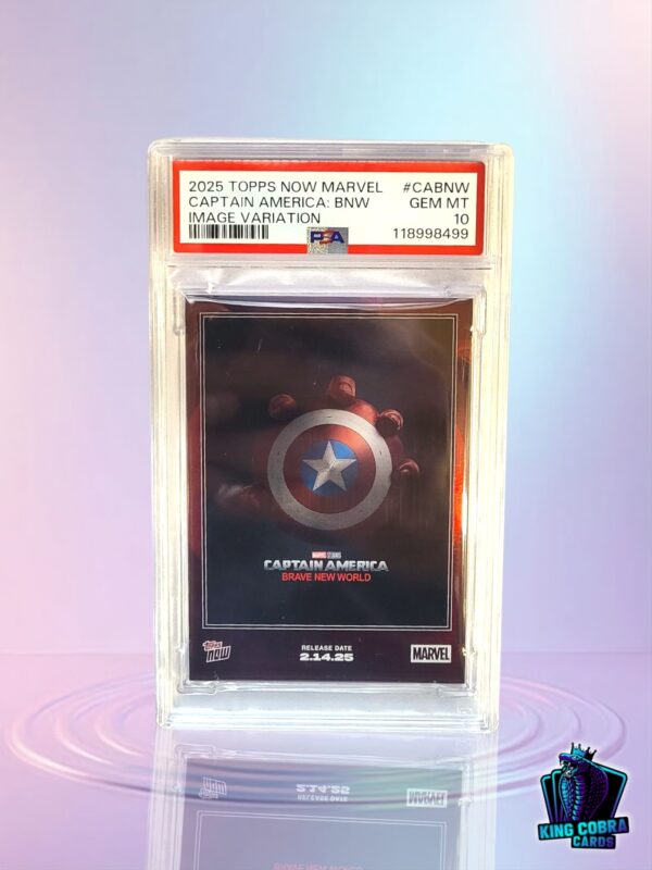 2025 Topps Now Marvel Captain America BNW Image Variation PSA 10