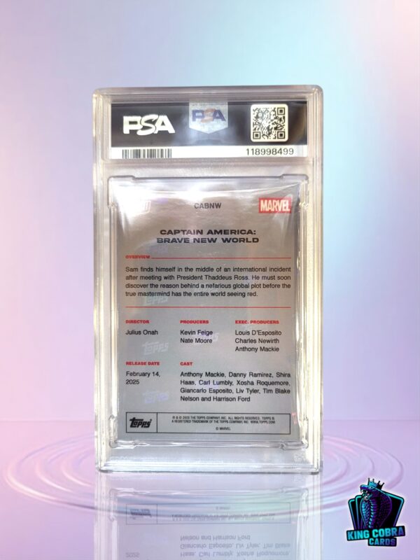2025 Topps Now Marvel Captain America BNW Image Variation PSA 10 - Image 2
