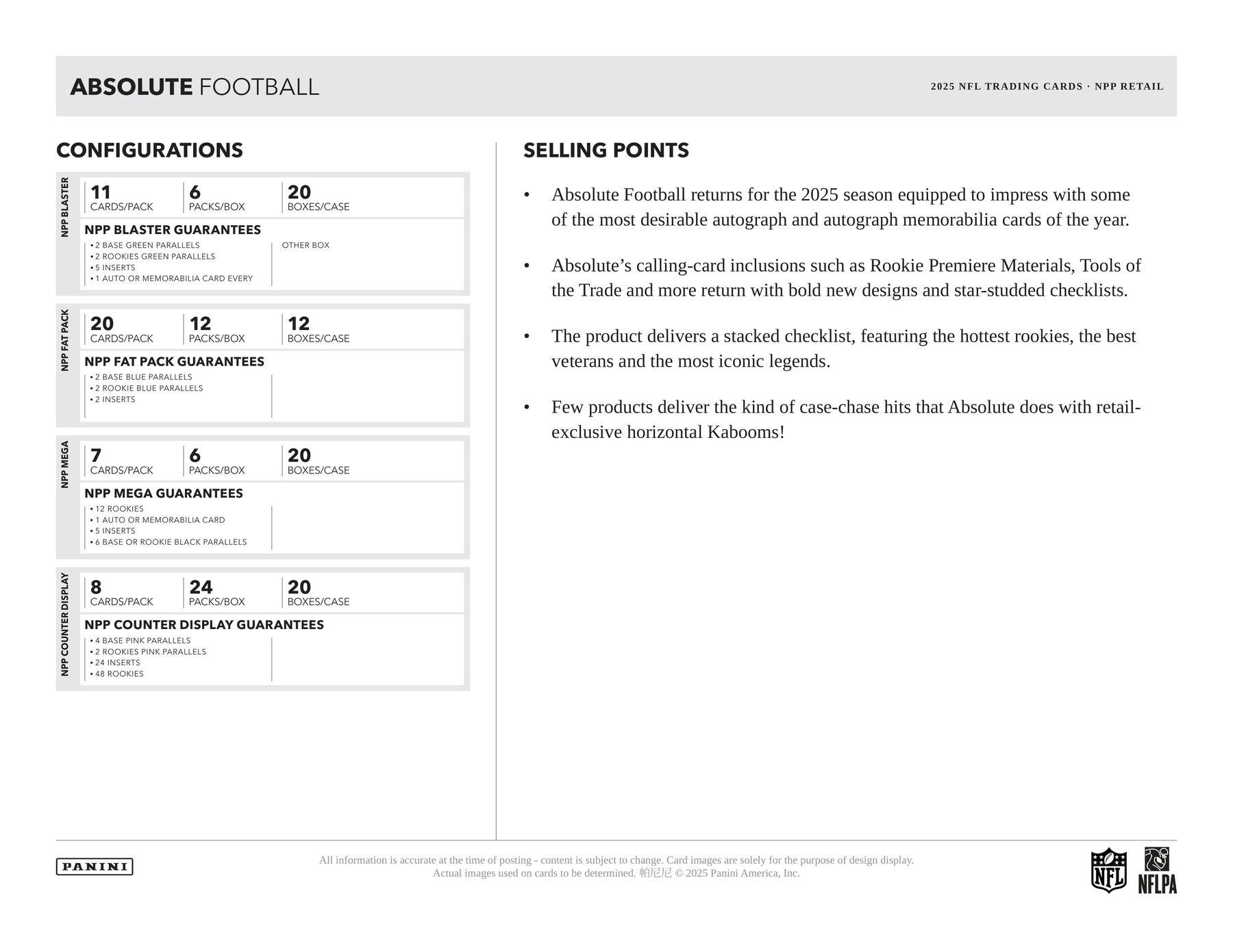 2025 Panini Absolute Football Blaster Box - Image 8
